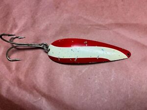 Homer LeBlanc Inc Ivanhoe Jr 5 inch Spoon Musky Bait Fishing Lure Red/White