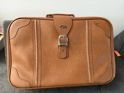 Maleta maletín de cuero genuino vintage LYNX encerada a mano Foto 1 de 4
