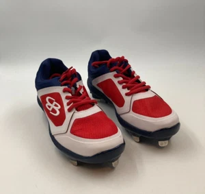 Boombah Metal Softball Cleats Molded Sole Size 8.5 Women's Red White Blue - Picture 1 of 6