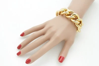 Mujeres Oro Metal Grueso Cadena Eslabones Gruesos Hip Hop Moda Joyería Sexy Calle Foto 1 de 4