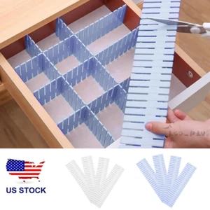 4PCS Drawer Organizer Grid DIY Plastic Adjustable Storage Dividers 2 Colors New - Picture 1 of 13