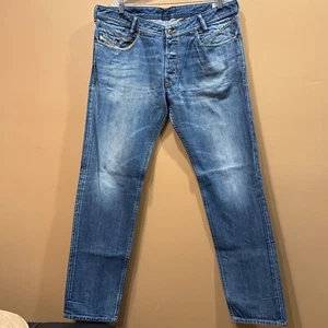 Diesel Jeans Mens LAKOP Slim Tapered Blue Denim Italy W38 L34 - Picture 1 of 10