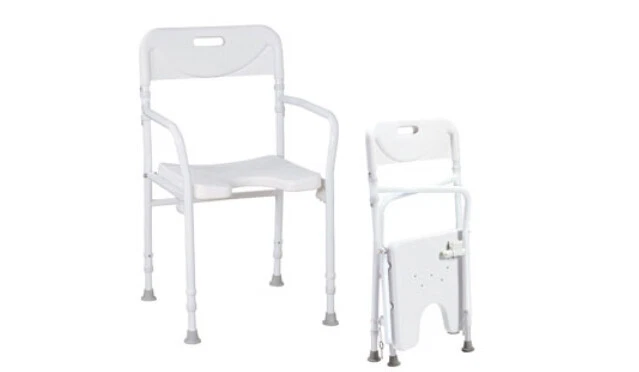 Russka Folding Aluminum Shower Chair With Armrests And Backrest - Image 1 of 1