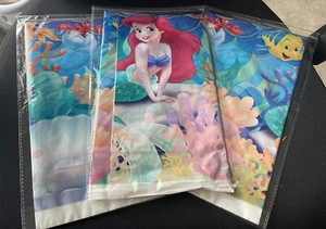 THE LITTLE MERMAID PLASTIC TABLE COVER (Lot Of 3 Tablecloths) - Picture 1 of 3
