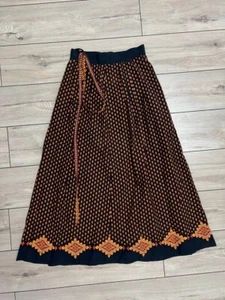 Vintage Charles Demery Souleiado Quilted Cotton Wrap Skirt size 44 Long - Picture 1 of 9