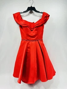 Mori Lee Madeline Women’s Formal Bridesmaid Dress Wedding Pockets Size 2 Red - Picture 1 of 17