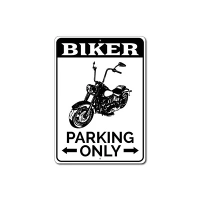 Letrero de estacionamiento personalizado para motociclistas placa personalizada para amante de la motocicleta letrero de decoración de garaje Foto 1 de 4