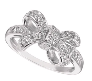 Schleifenring 0,25 Karat natürlicher Diamant G SI 14K Weißgold - Bild 1 von 5