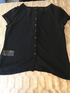 Women's Size Large soaked in luxury Blouse Black Short Sleeve - Picture 1 of 2