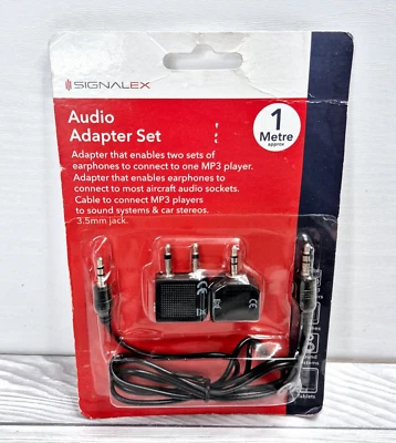 Signalex Audio Adapter Set, 1m Cable - 3.5mm for Mp3 Player, Stereos - Image 1 of 3
