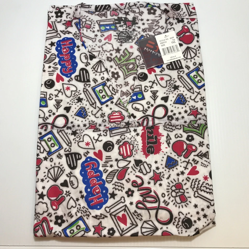 Beverly Hills Uniforms Plus Size Scrub Top, Style #424W, Print #736, 3XL-5XL - Image 1 of 1