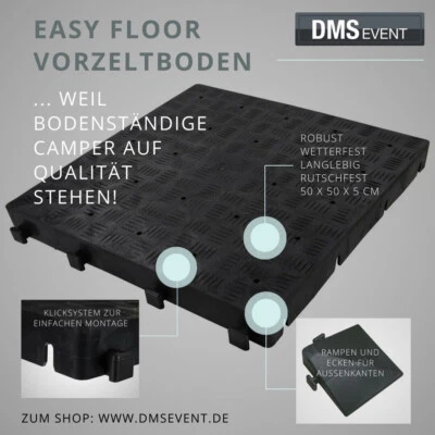 4 m² pavimento/pavimento tenda - Easy Floor - pavimento campeggio 50x50x5 cm Made in Germany