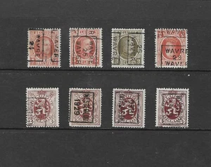 Belgium Precancels: Handstamp/Roller; Wavre/Waver & Westerloo; 8 Different - Imagen 1 de 1