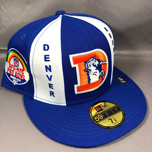 New Era 59Fifty Denver Broncos Pinwheel Pro Bowl Patch Fitted Hat Cap Sz 7 1/8