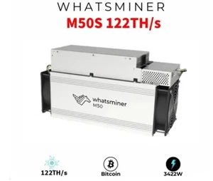 Whatsminer M50S 122Th/s@3422w Bitcoin Miner New in Stock - Picture 1 of 3