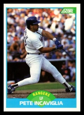 1989 Score # 201 - Pete Incaviglia - Texas Rangers - Image 1 of 2