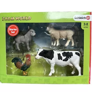 Schleich Farm Animal Toys and Play Sets Farm World 4 Piece Starter Set Cow + New - Picture 1 of 8