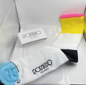 Pongo London Cycling Socks , yellow Multi ,Size/ L-XL *Buy One Get One Free * - Picture 1 of 3