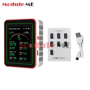 Tuya WiFi 15 in 1 Luftqualität Detektor CO2 Meter AQI HCHO TVOC PM0,3/1,0/2,5/10 - Bild 1 von 26