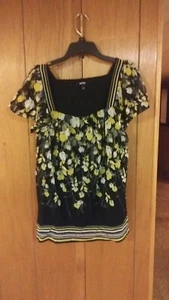 APT. 9 lightweight floral designed sheer blouse w/liner! Stretchable! Small - Picture 1 of 2
