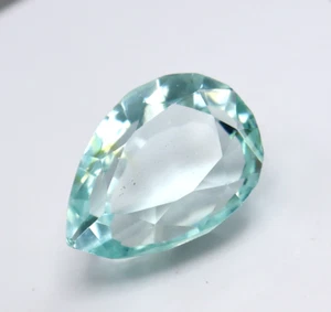 Pear Shape Sky Blue Aquamarine Natural Loose Certified Gemstone 14 CT Best Offer - Foto 1 di 7