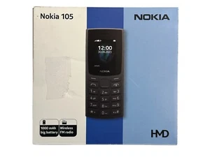 Nokia 105 - Black (Unlocked) Mobile Phone (Dual SIM) - Afbeelding 1 van 6