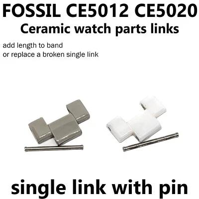 Fossil CE5012 CE5017 Grant Chronograph Ceramic watch parts men's white gray - Image 1 of 2