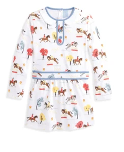 Bella Bliss Equestrian Carly Pima Cotton Long Sleeve Dress Girl's Sz 6 - Picture 1 of 7