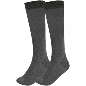 Girls Knee High Grey School Socks 6 Pairs Cotton Rich - Picture 1 of 1