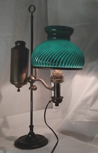 Antique 1870 Kleemann & Douglas German Student Lamp with 3 Antique Glass Shades - Picture 1 of 24