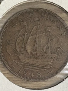 Rare 1/2 Penny From New England 1948 - Picture 1 of 9