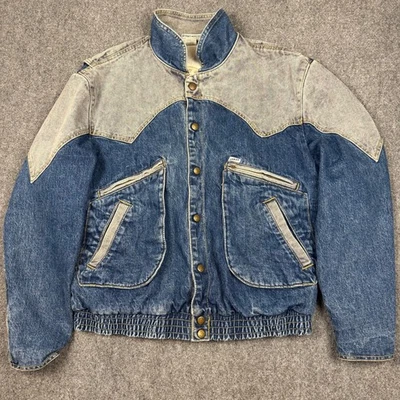 Vtg 80s GUESS Marty McFly Denim Jacket Men M Georges Marciano Made USA Blue Gray - Image 1 of 4