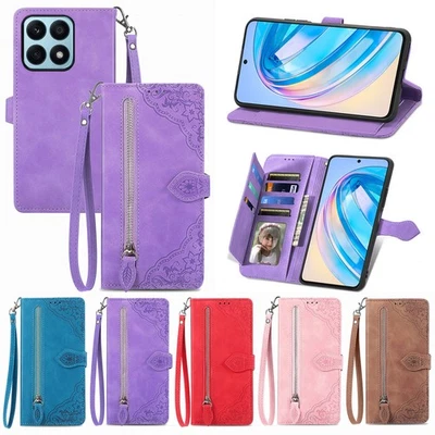 Zipper Wallet Case With Strap For Honor X40 X50 X50i X60 Pro X70 X6 X6A X6B X8 - Image 1 of 4