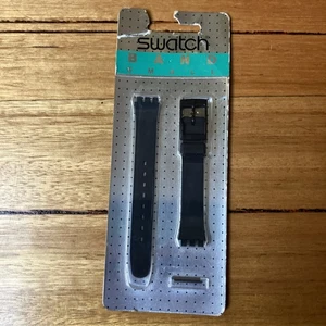 New Swatch Watch Bracelet "Band Small" Black Plastic - Switzerland - Picture 1 of 6