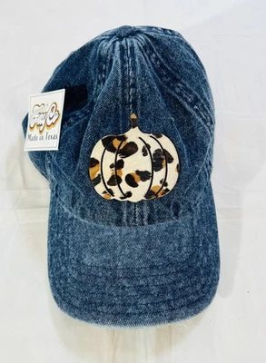 Gorra FayCo Correa Trasera Denim Leopardo Calabaza Otoño Envejecido Talla Única Para Mujer Foto 1 de 4