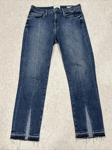 FRAME Jeans Size 28 Le Nouveau Straight Split Front Denim Raw Edge STRETCH - Picture 1 of 10