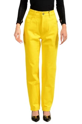 Scuderia Ferrari Women's "Bull Pr. Horse" Yellow Straight Leg Jeans US 30 IT 44 - Image 1 of 4