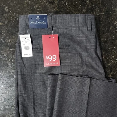 NWT Brooks Brothers Herringbone Houndstooth Dress Pants Trousers Italy 40Rx36 - Image 1 of 4