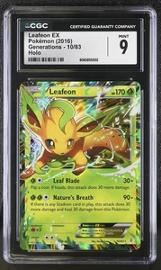CGC MINT 9 Leafeon EX 10/83 XY Generations Holo Rare Pokemon Card psa - Picture 1 of 2