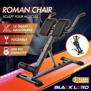 BLACK LORD Weight Bench Roman Chair Back Hyperextension AB Workout Fitness - Picture 1 of 12
