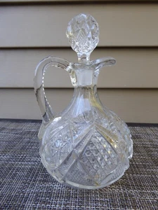 Vintage klar Kristall geschliffen Glas Kruzifix mit Stopfen - Öl und Essig 7" hoch - Bild 1 von 3