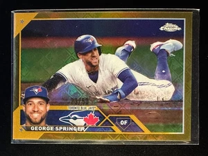 2023 Topps Chrome Logofractor George Springer Gold 23/50 Blue Jays - Bild 1 von 2