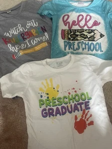 First Day Of Preschool T-Shirt Lot Girls Size 5 - Picture 1 of 4