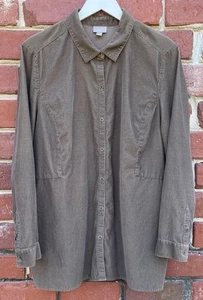 J. Jill Damen Gr. XL Cord Shirt Langarm Knopfleiste Tunika braun - Bild 1 von 9
