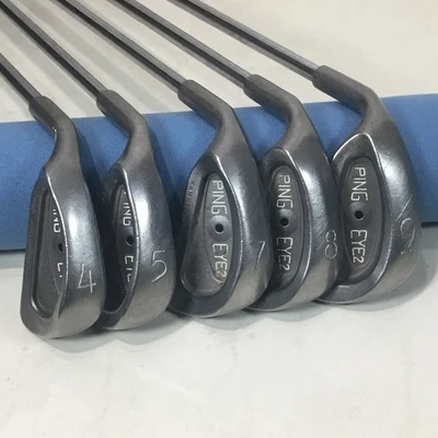 Juego de 2 varillas de hierro de punto negro para zurdos Ping Eye 4 5 7 8 y 9 varillas de acero rígidas flexibles LH Foto 1 de 4