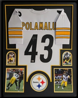 Framed Troy Polamalu Pittsburgh Steelers Pro Style Custom Jersey BAS Authenti... - Image 1 of 4