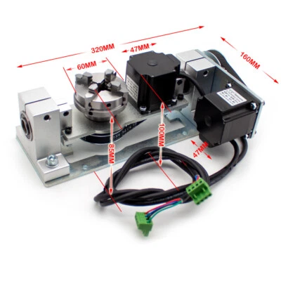  Rotary Axis CNC 5th Axis Rotary Axis 4-Jaw Engraving Machine With Chuck Table - Image 1 of 4