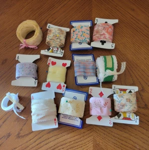 Lot of 13 Vintage Multicolor Floral Ribbon Lace Cottagecore Sewing Arts & Craft - Picture 1 of 11