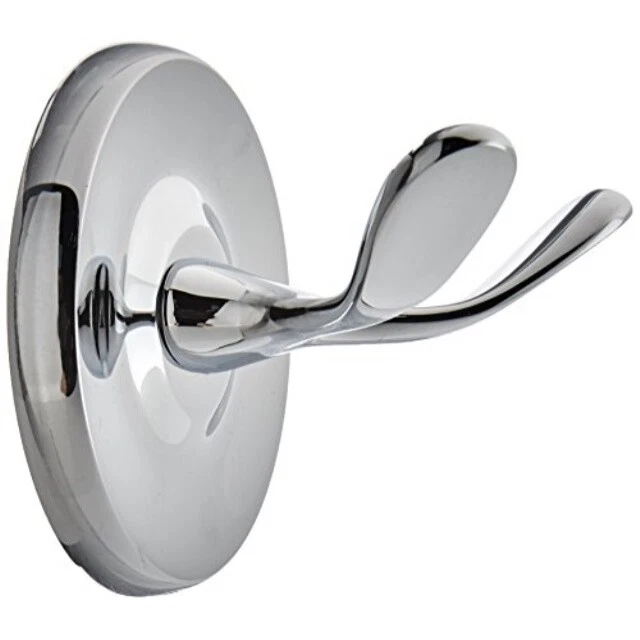 Gancho para bata doble cromado Isabelan Classics, latón macizo, pared de baño, puerta Foto 1 de 1