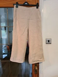 Women’s Kookai Beige Linen Trousers Size 12 / 40 - Picture 1 of 6